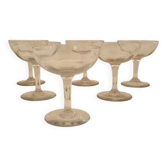 Champagne glasses in cloudy glass