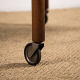 Danish extendable two-tiered teak serving trolley, 1960s, Kurt Ostervig.