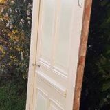 Porte 81,2x212 et cadre bâti de communication panneautée moulurée ancienne