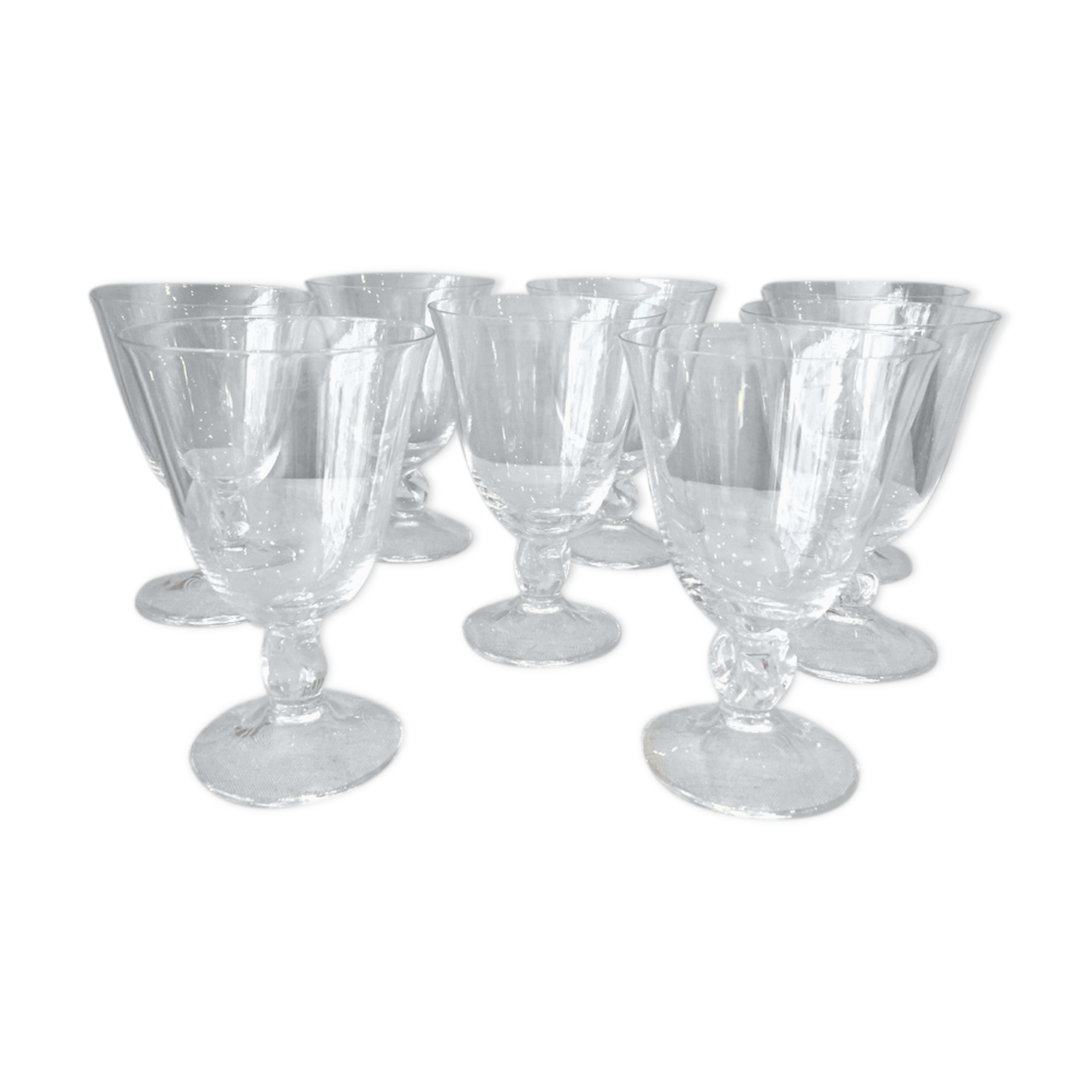 Suite de 8 verres a eau en cristal daum modele orval