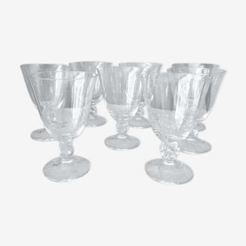 Suite de 8 verres a eau en cristal daum modele orval