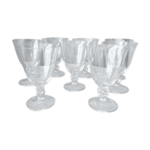 Suite of 8 crystal water glasses daum model orval