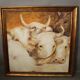 Painting Oil on panel "Charolais cattle"