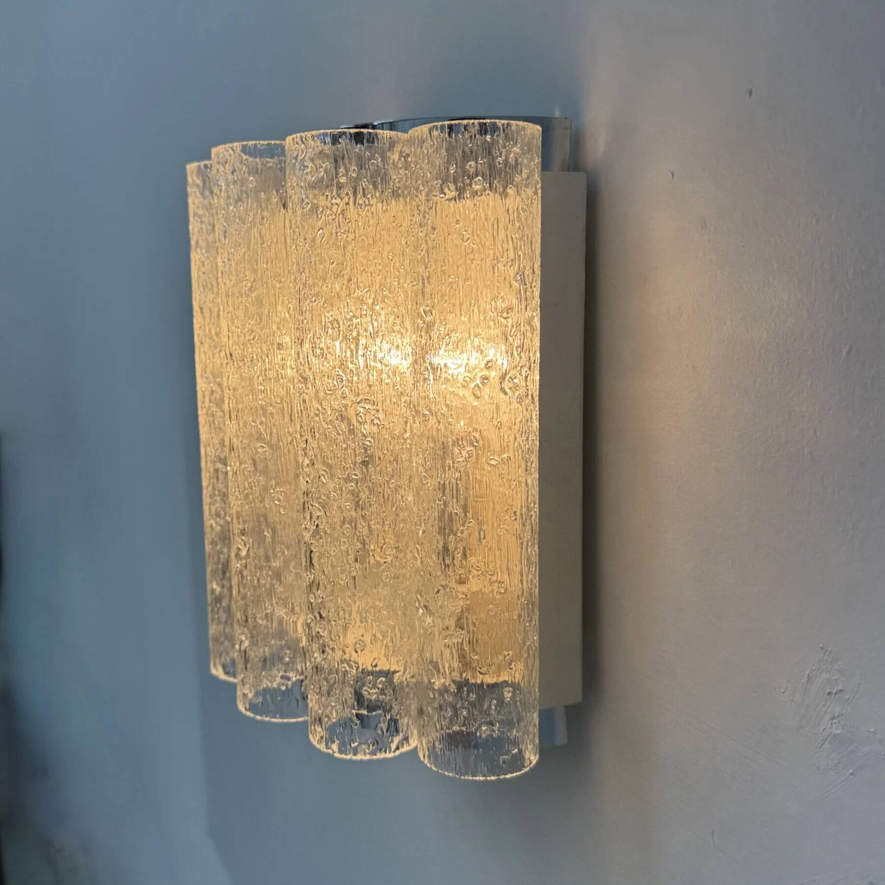 Mid-century glass tube Doria Leuchten wall lamp / sconce, 1970s