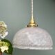 Vintage Clichy White Glass Pendant Lampshade