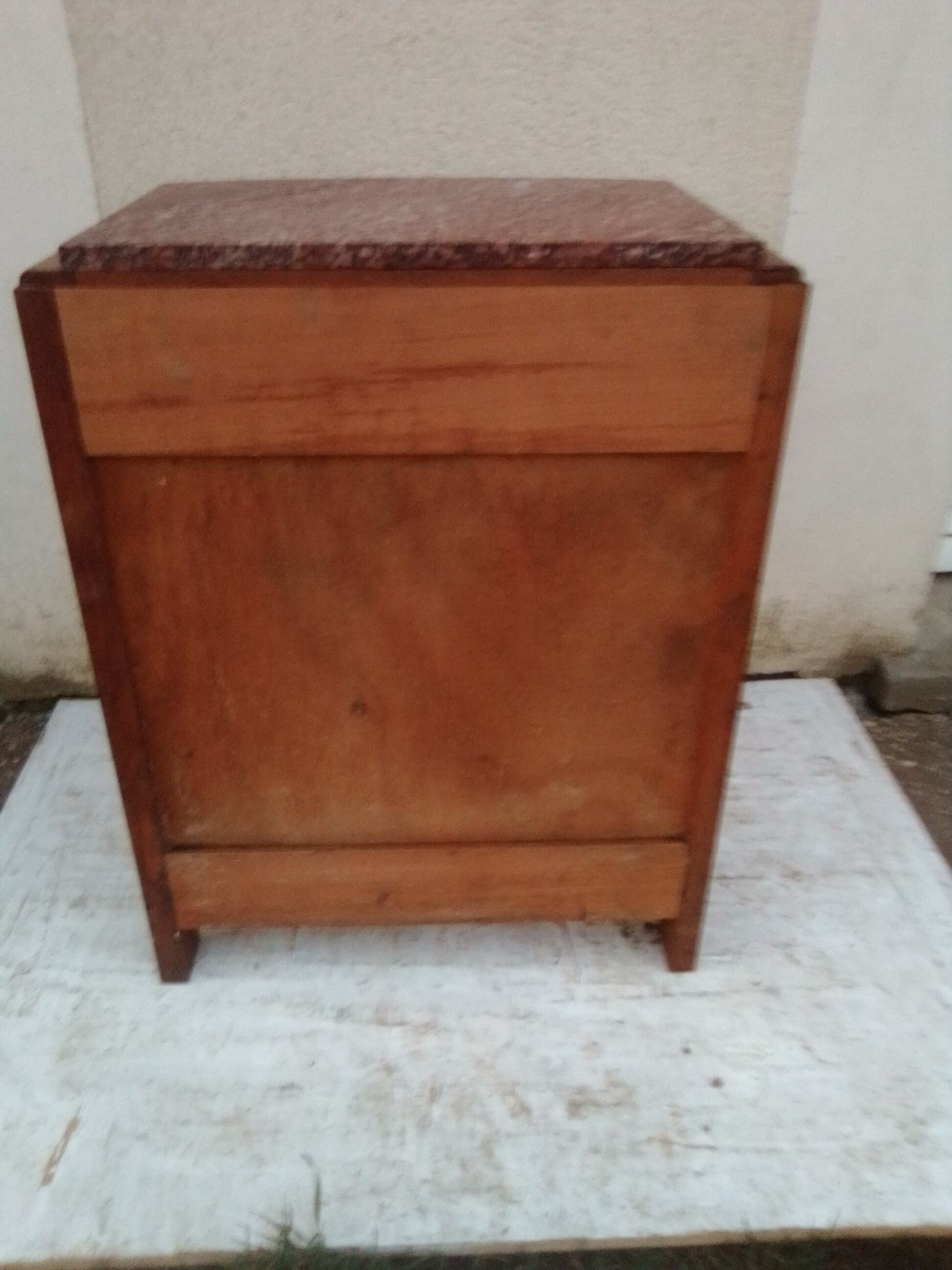 Art deco bedside table top marble door on the left