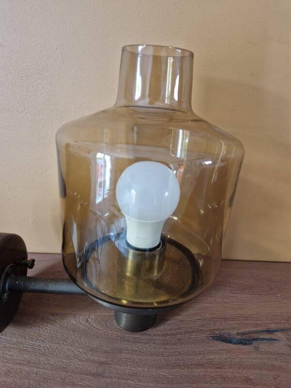 Hans Agne Jacobsson (1919-2009) - Brass and yellow tinted glass applique