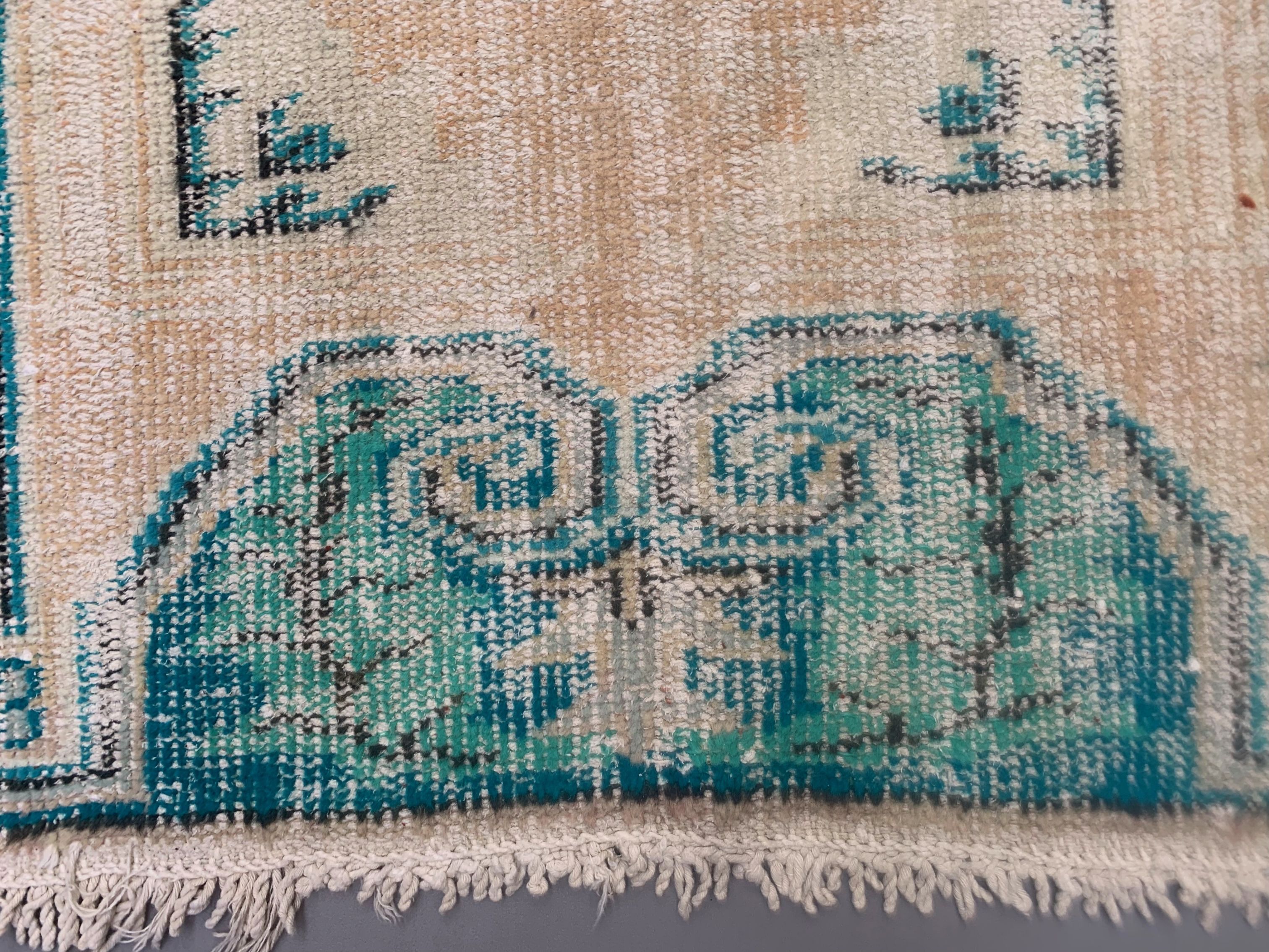 Turkish oushak rug 155x89 cm vintage carpet