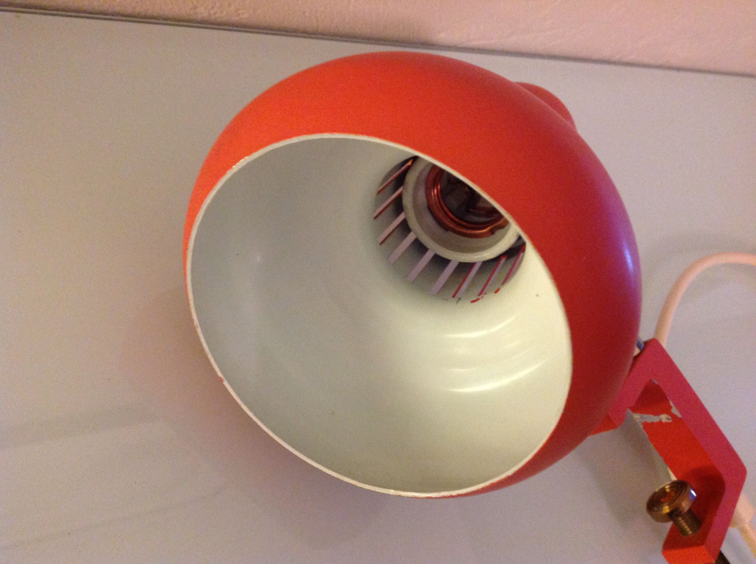 Orange articulated lamp vintage 60/70