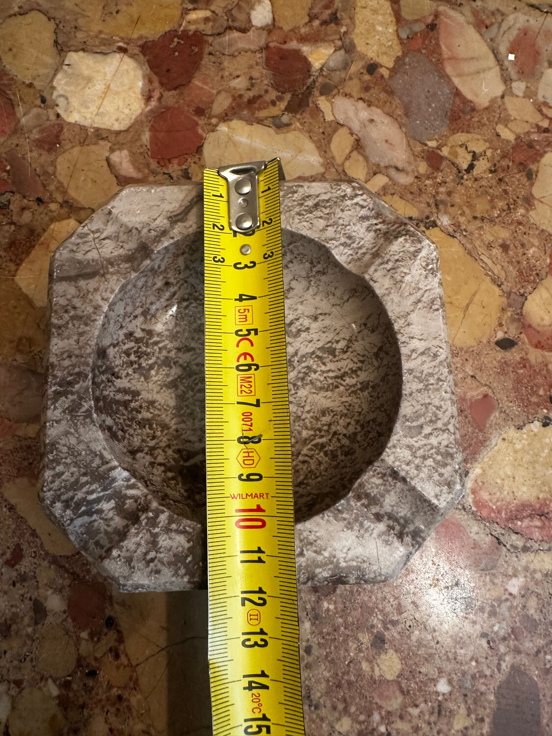 Ashtray, grey-beige marble catchall.
