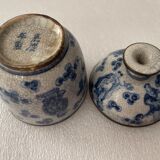 Pot couvert en porcelaine craquelée de Chine muni de la marque Jiaqing