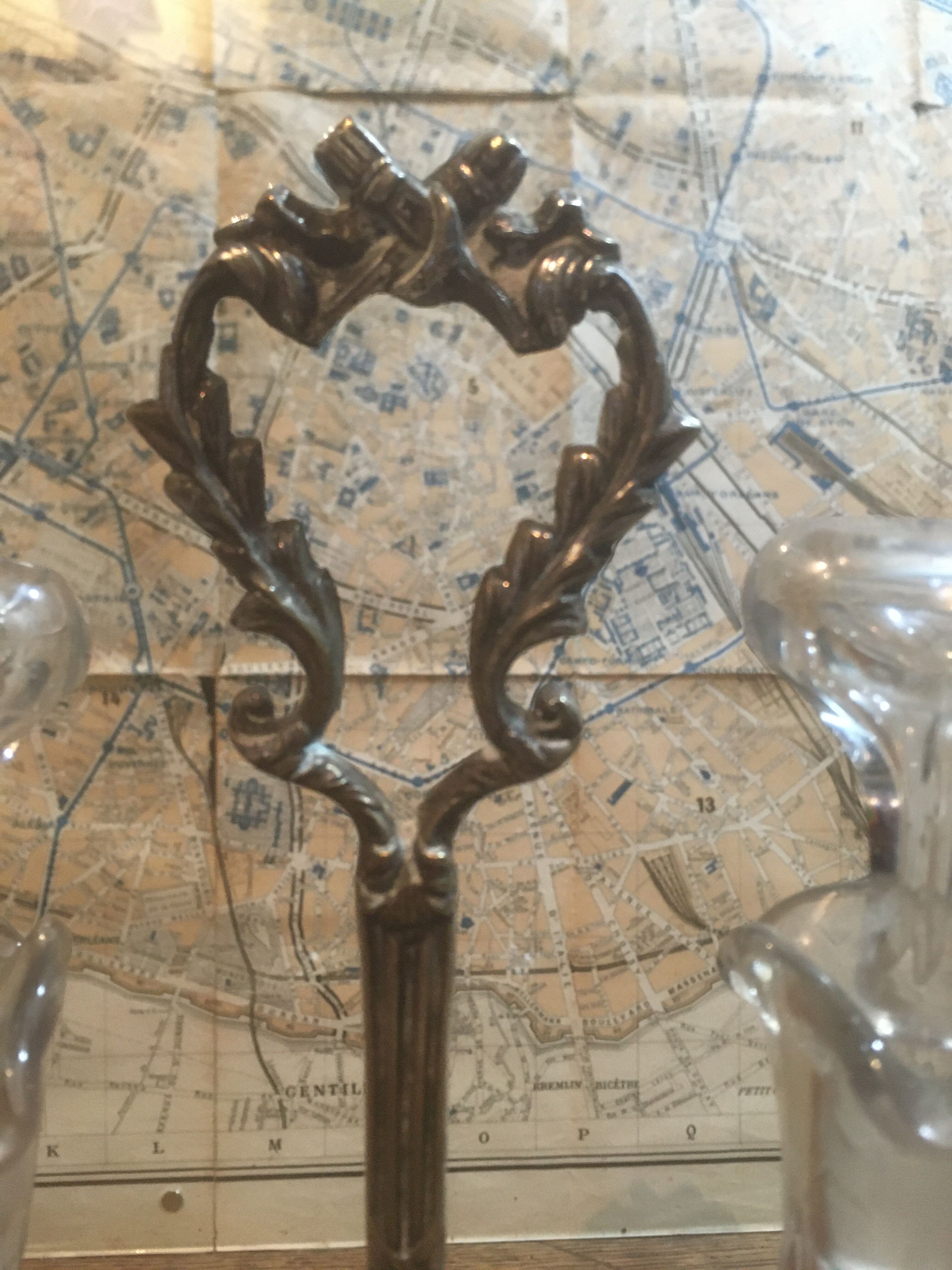 Silver and crystal oil and vinegar set