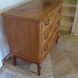 Commode 3 tiroirs style Louis XV en bois massif