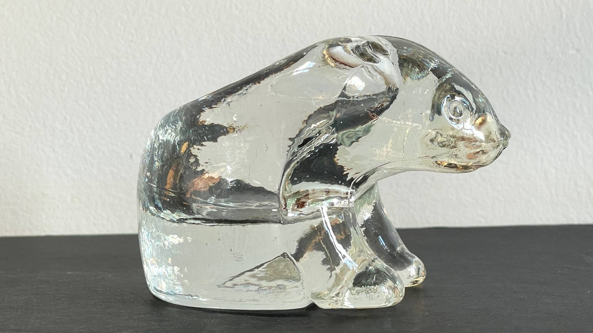 Semi-crystal candle holder Polar BEAR Shape Vintage