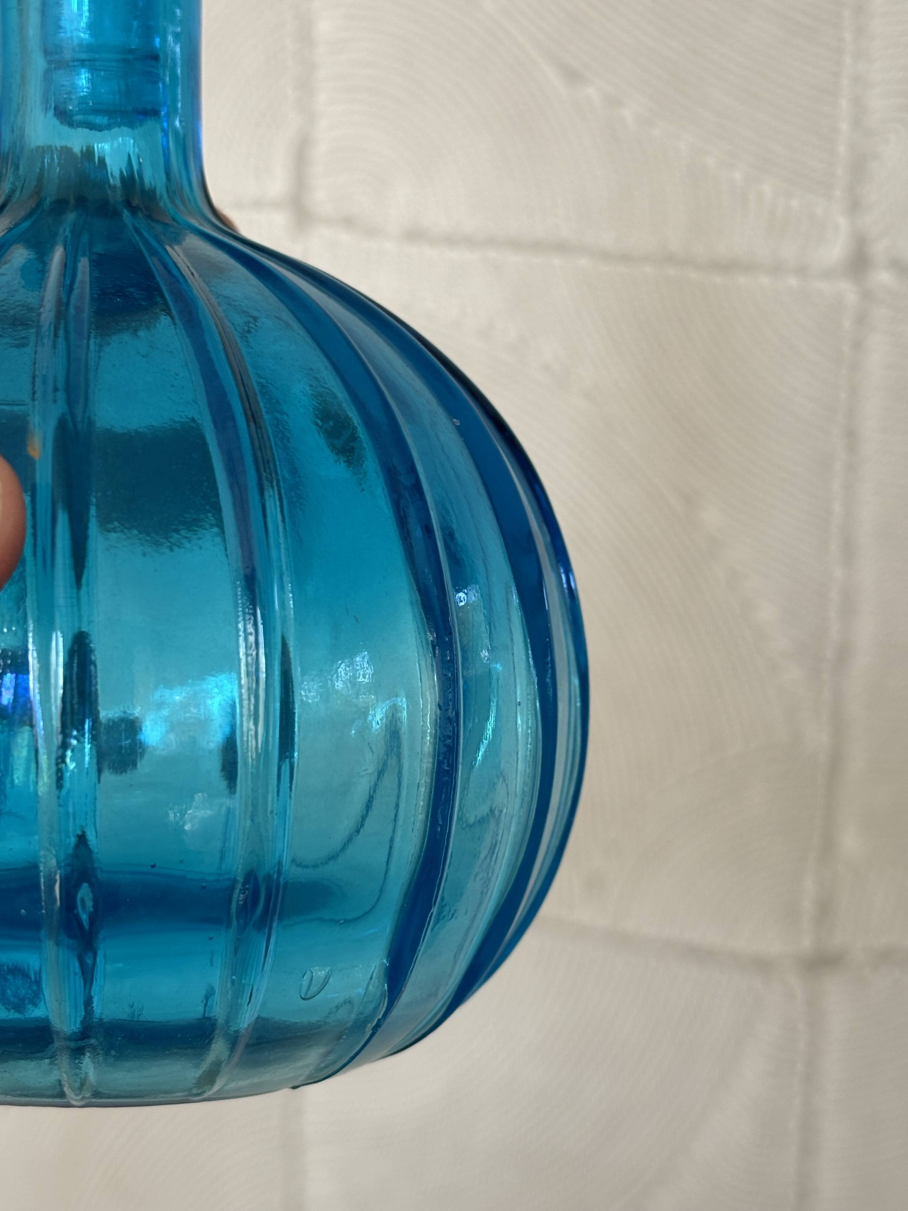 Vintage Empoli Glass Decanter with Stopper, Italy, 1960s