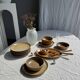 Set of 6 stoneware plates Village France D24