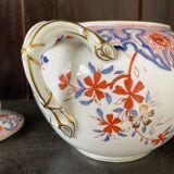 Large antique Sarreguemines Minton porcelain sugar bowl