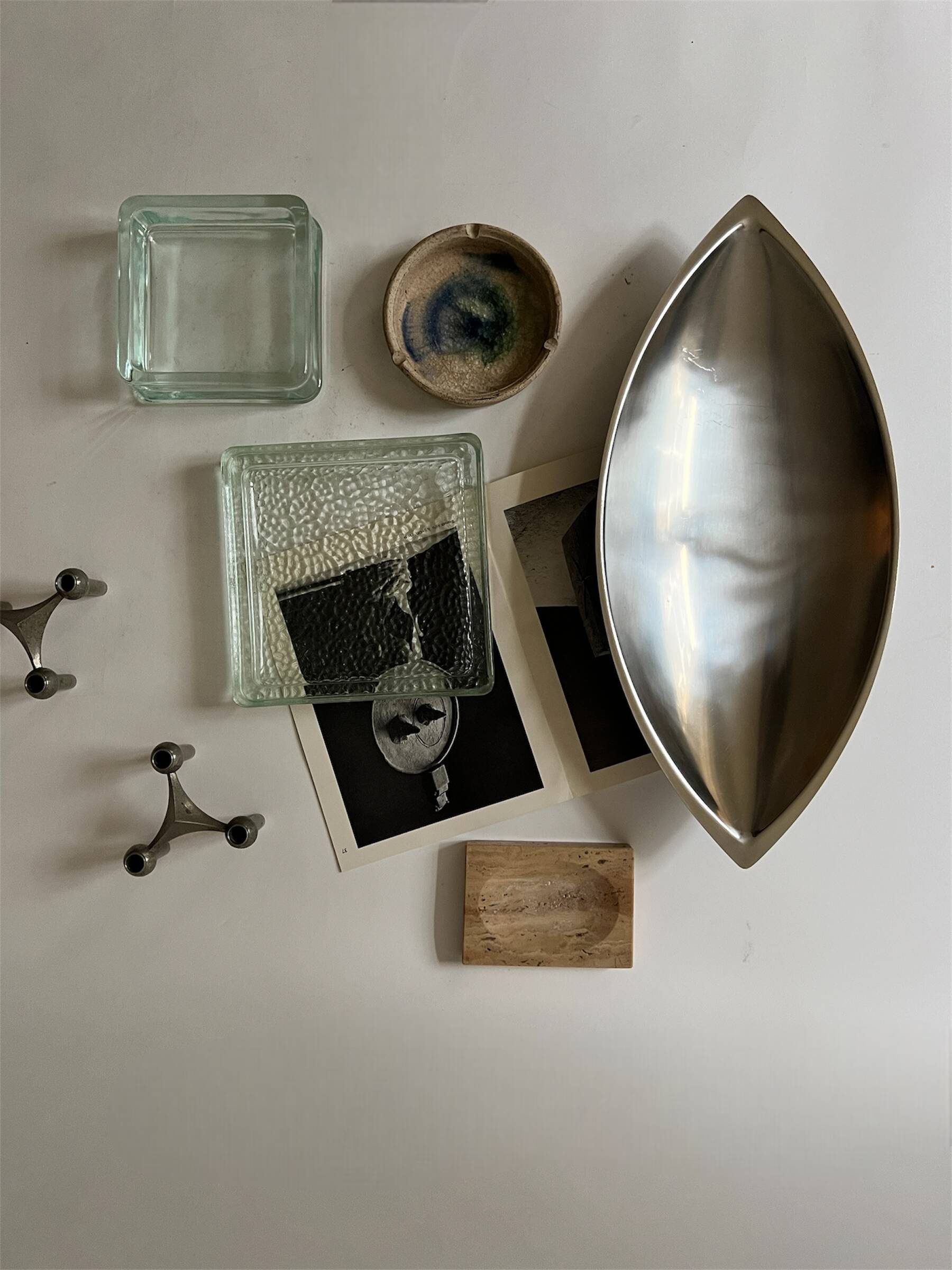 Large chrome-plated metal dish/tray, Guy Degrenne France 1970