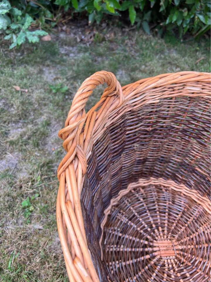 Large antique hand-woven wicker basket