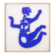 Antonine de Saint Pierre Blue lacquered metal sign. Contemporary