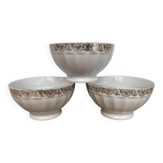 Set of 3 Chauvigny porcelain bowls