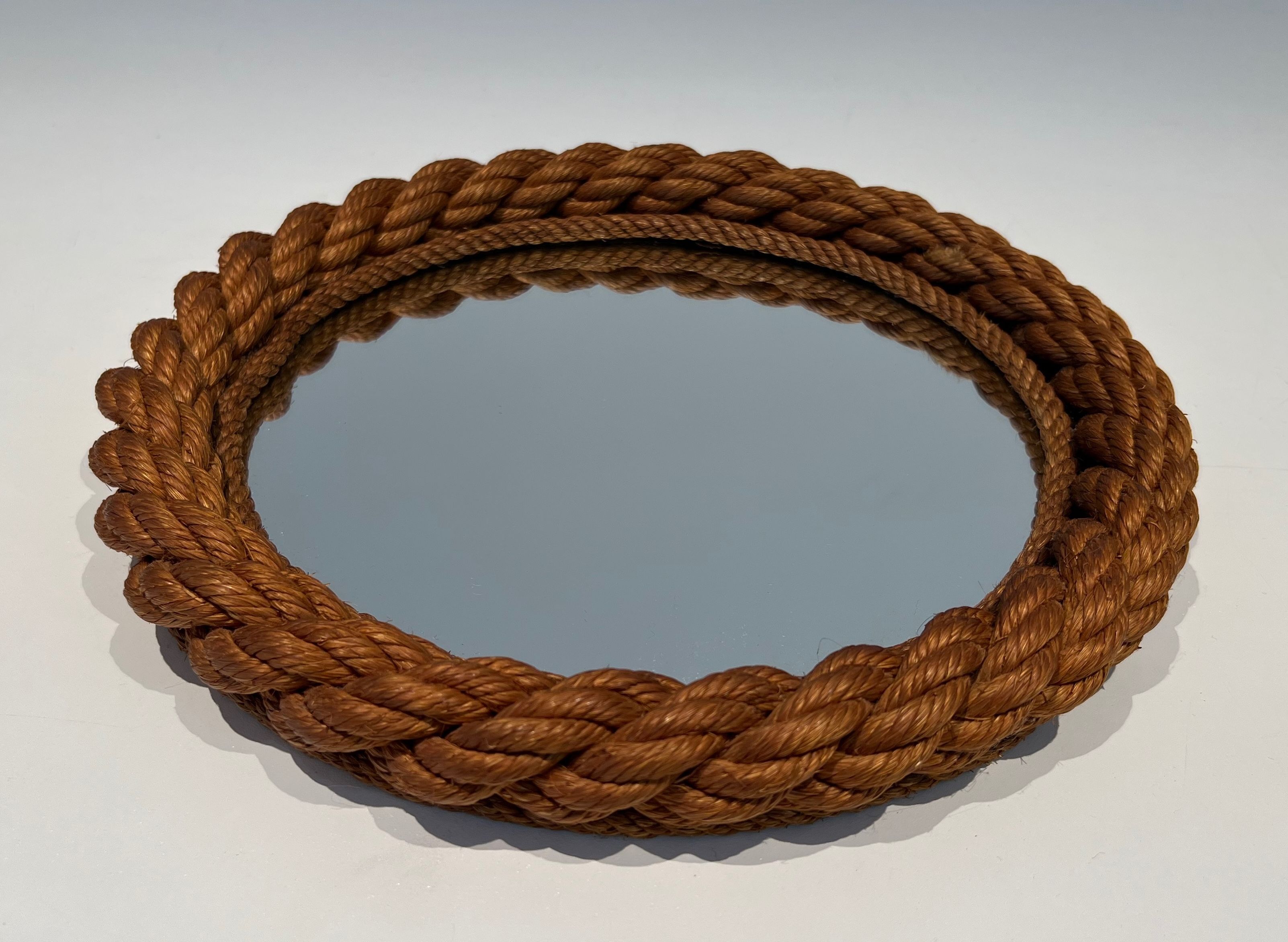 Round mirror in Audoux Minet rope.