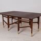 Table à manger vintage, bois de teck, éléments en laiton, Norvège, années 1950