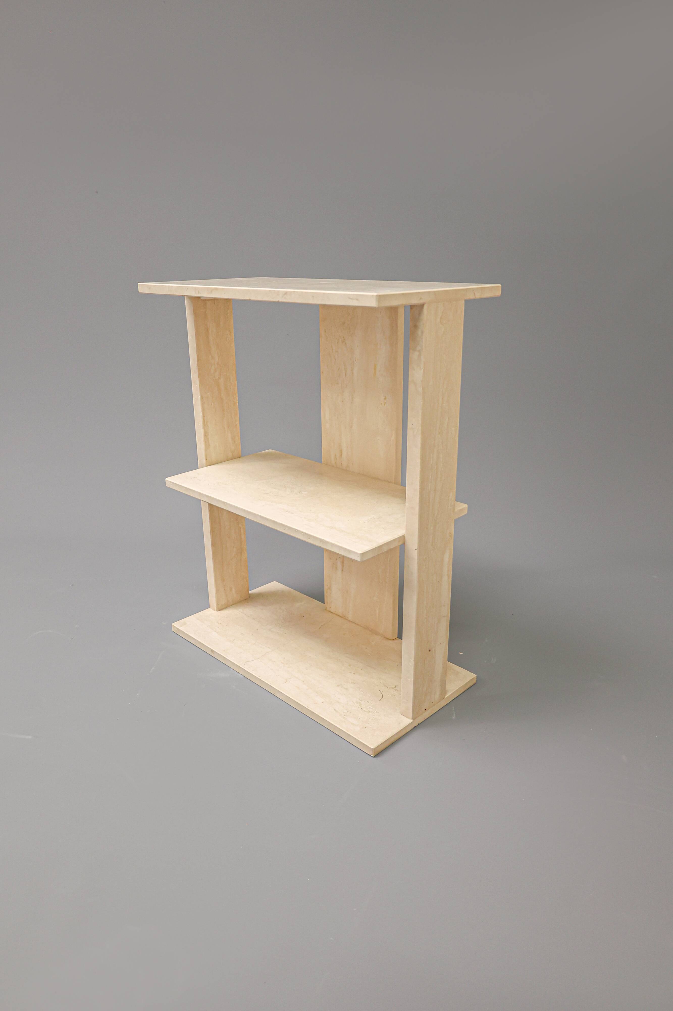 Vintage travertine book case, 1970s.