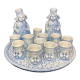 2211826 Vintage service with Breton liqueur cups and carafes ceramic XXth