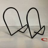 Pair of black metal bookends C