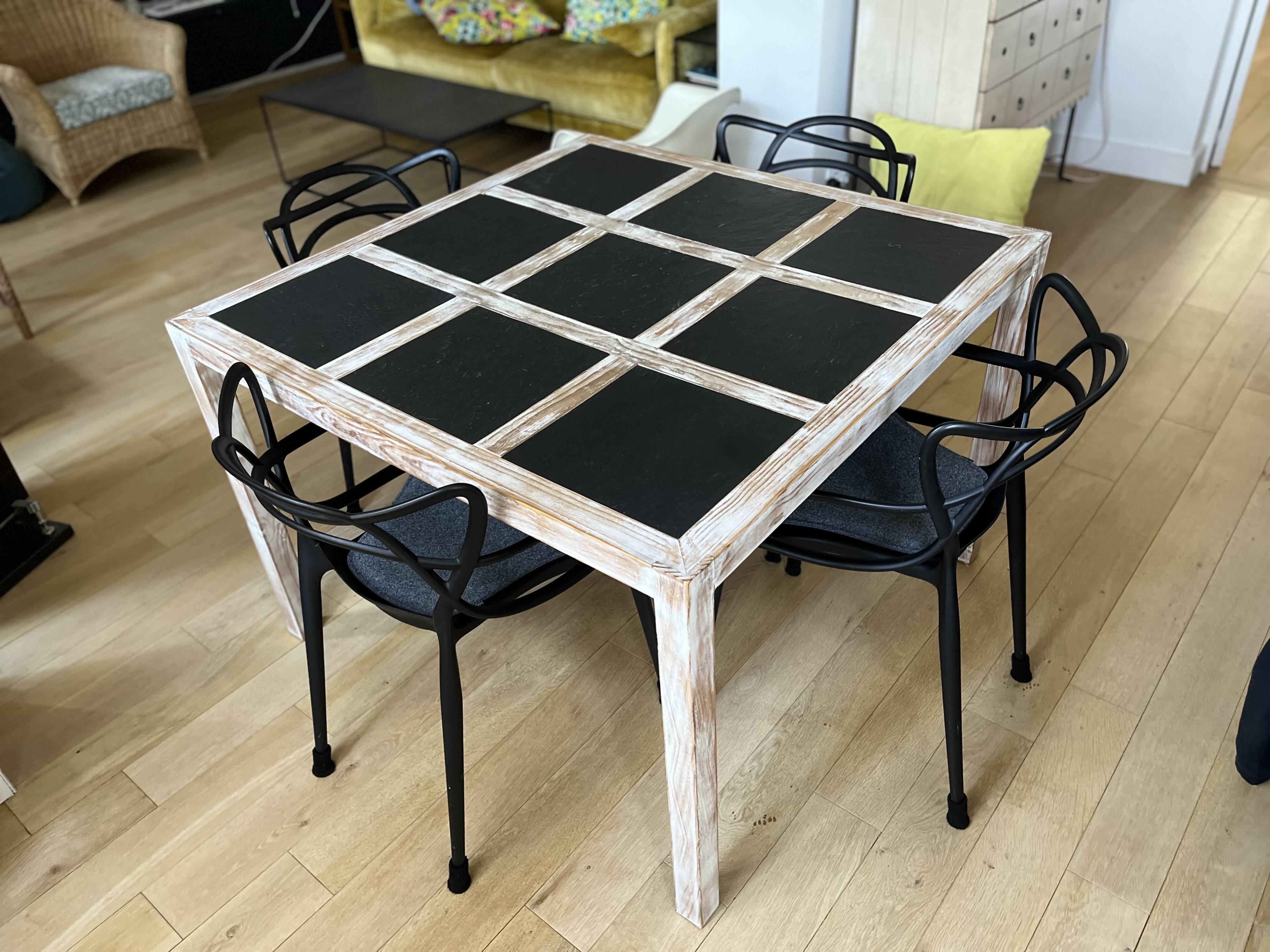 Slate and wood table
