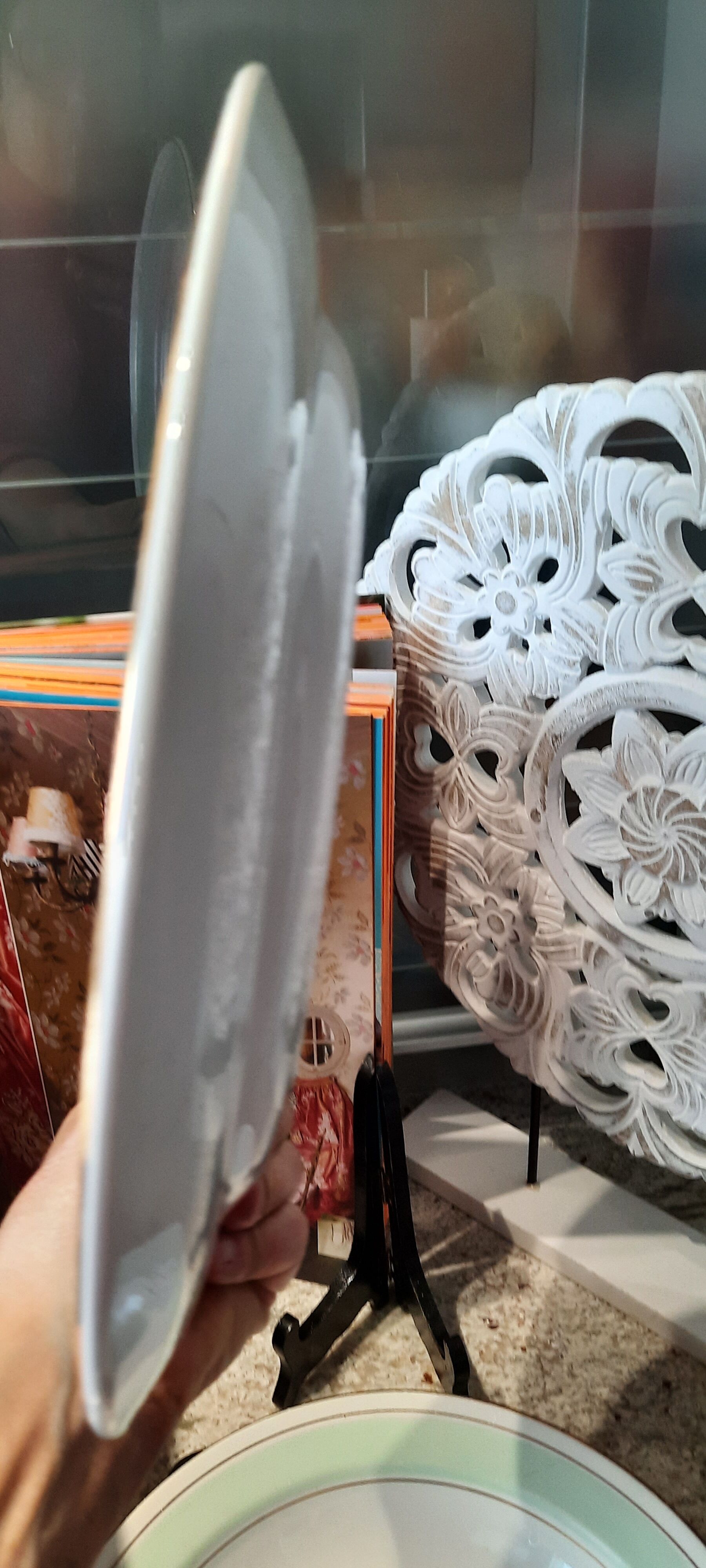 Set of 2 serving dishes half porcelain old L Amandinoise