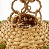 Vintage rope and wicker pendant light