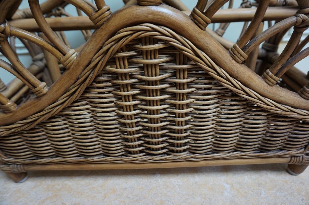 Mid-century italian french riviera bamboo & rattan magazine rack, 1960s