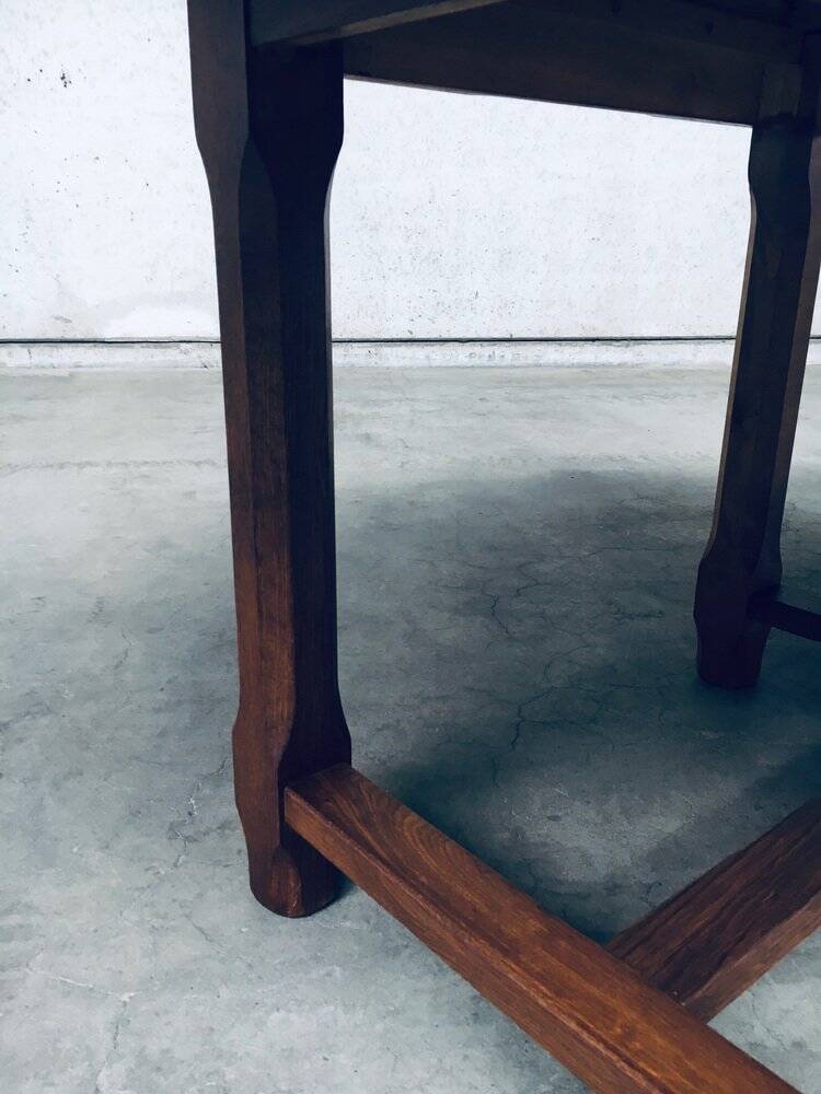 Popular Work Oak Extendable Dining Table, France, 1930s