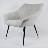 Vintage armchair "Shell", upholstered, Germany, 60s, grey fabric