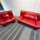 Nicoletti Salotti Italian Designer - Armchair and sofa set 2 places in red leather