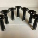 Seven glass paste candle holder vases by Maria Vinka