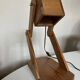 Lampe cocotte articulée en bois de pin 1970