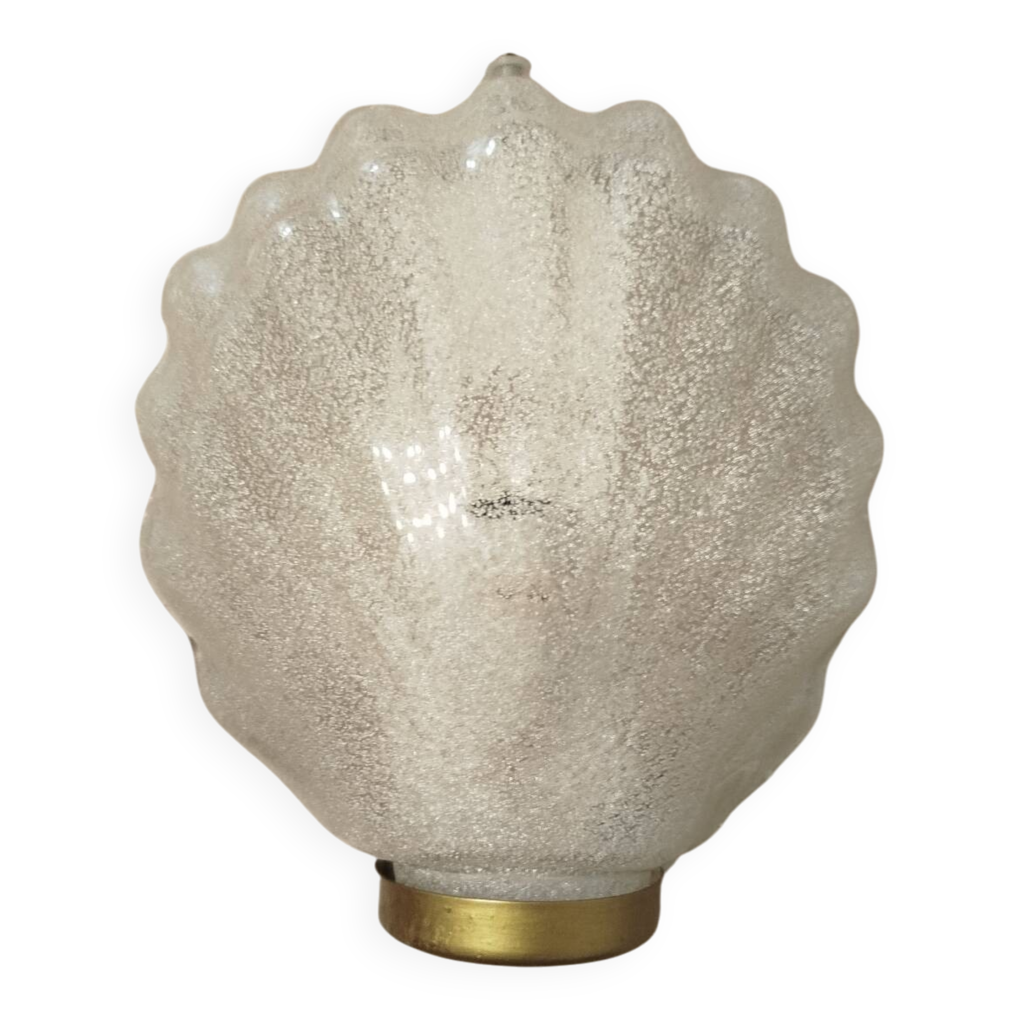 Frosted glass wall sconce Murano Art Deco vintage shell