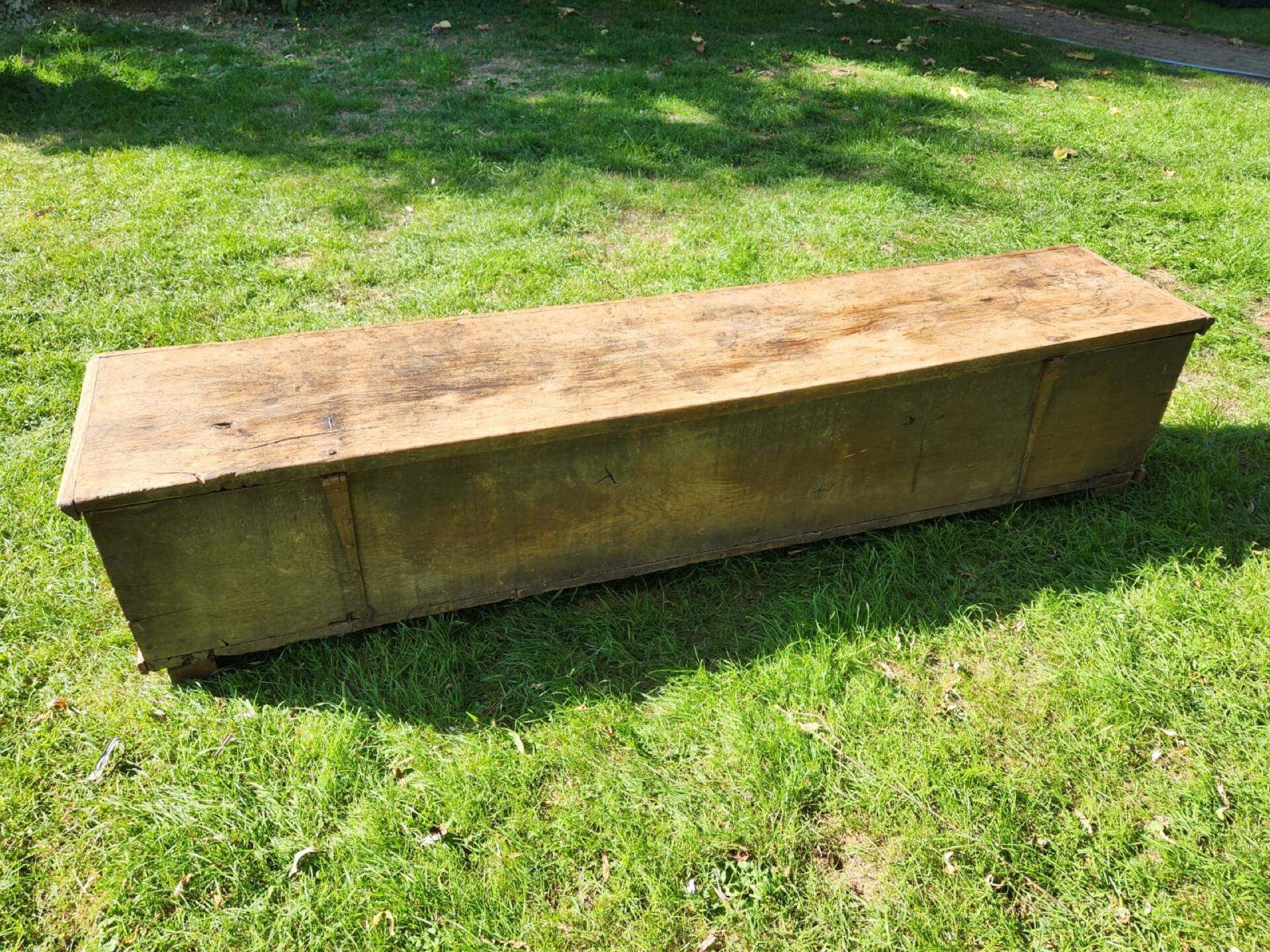Bench / antique chest in solid oak - 196cm