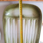 Asparagus service in green earthenware Moulin des Loups Orchies