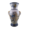 Vase faïence de Nevers Maison Georges décor personnage Renaissance tête de faune