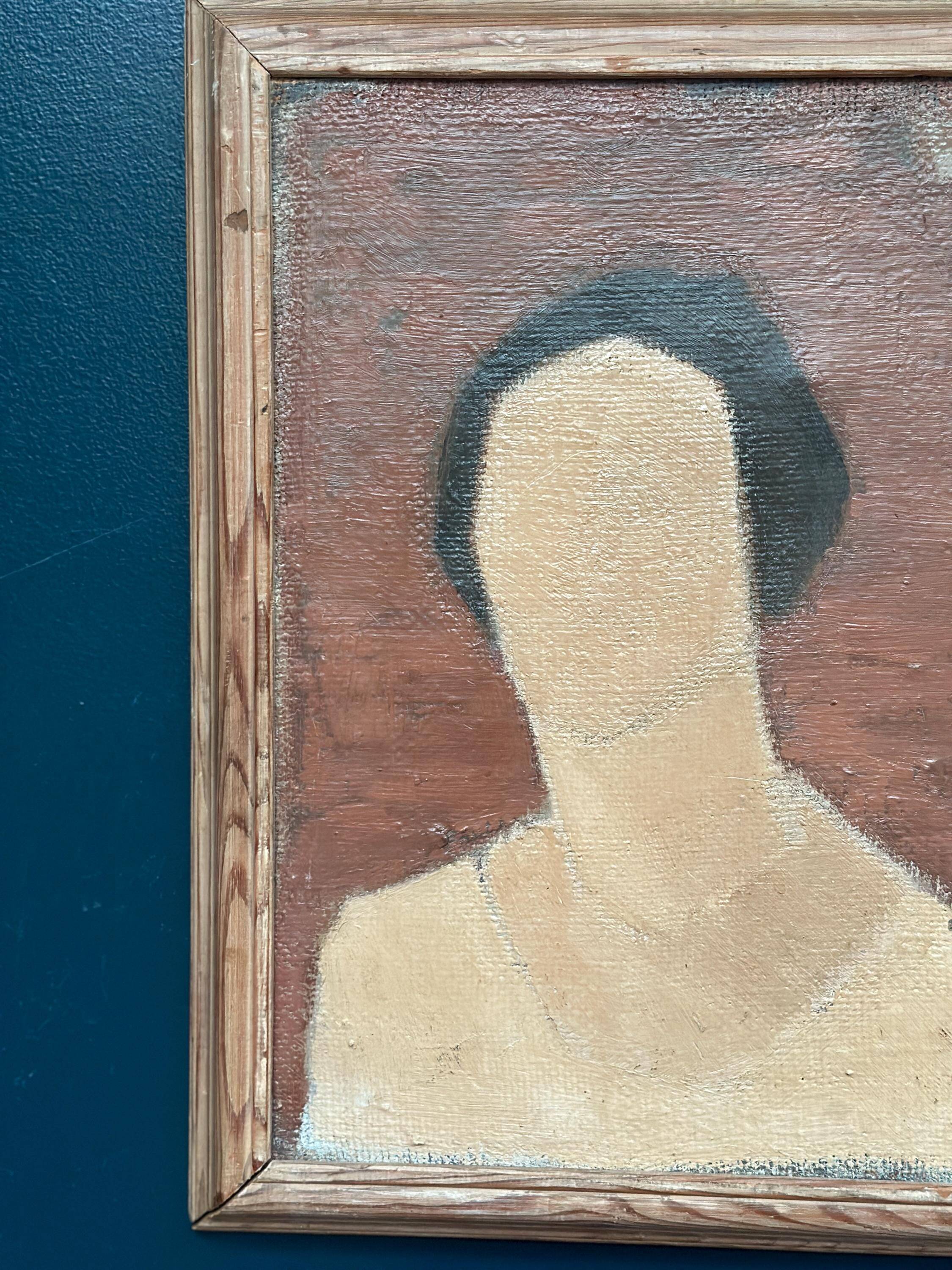 Original Swedish Oil On Canvas – “Portrait” By Fred – Dated 51