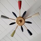 Vintage ceiling lamp 5 branches 50-60 years