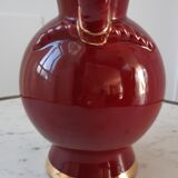 Vase St Clément burgundy and golden 50s