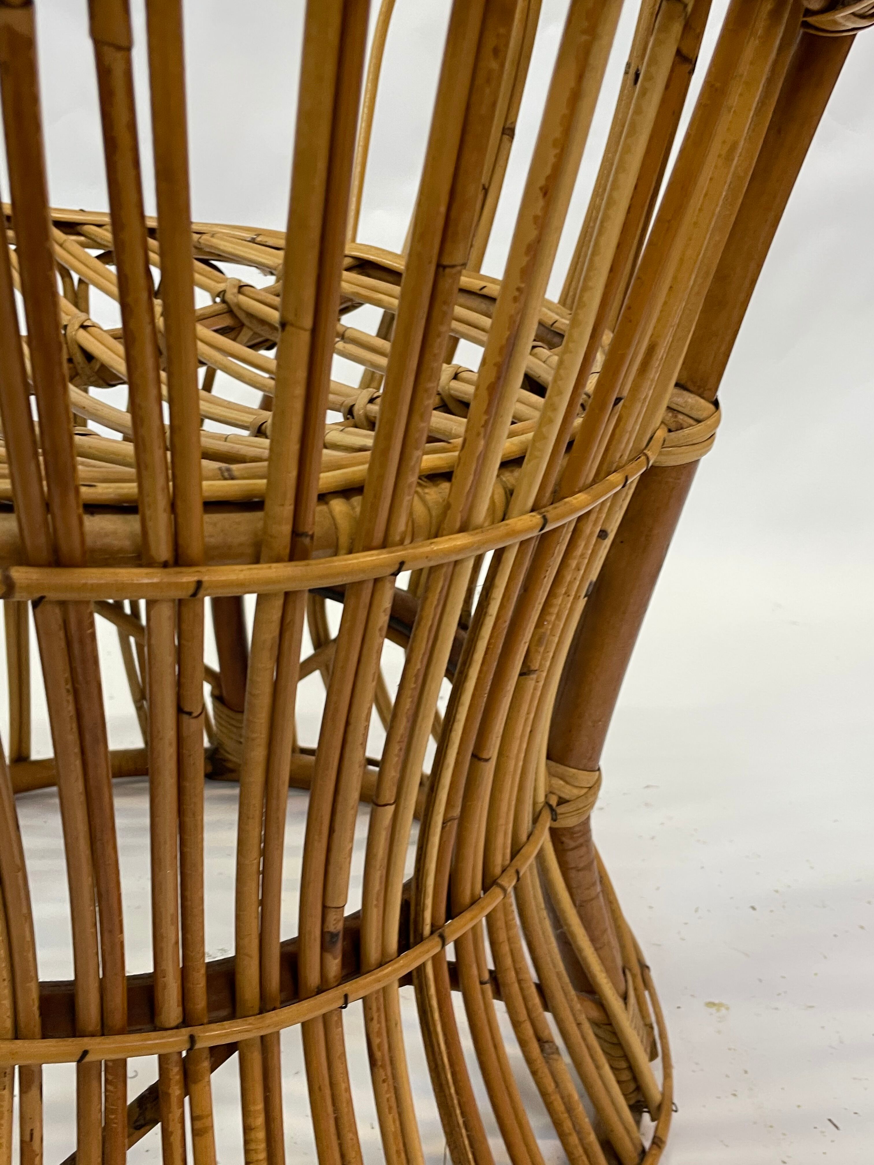 Set of two mid century rattan armchairs by bonacina 1950 design
