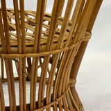 Ensemble de deux fauteuils en rotin du milieu du siècle par Bonacina 1950 Design