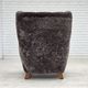 1960s, Danish design, reupholstered armchair, genuine sheepskin.