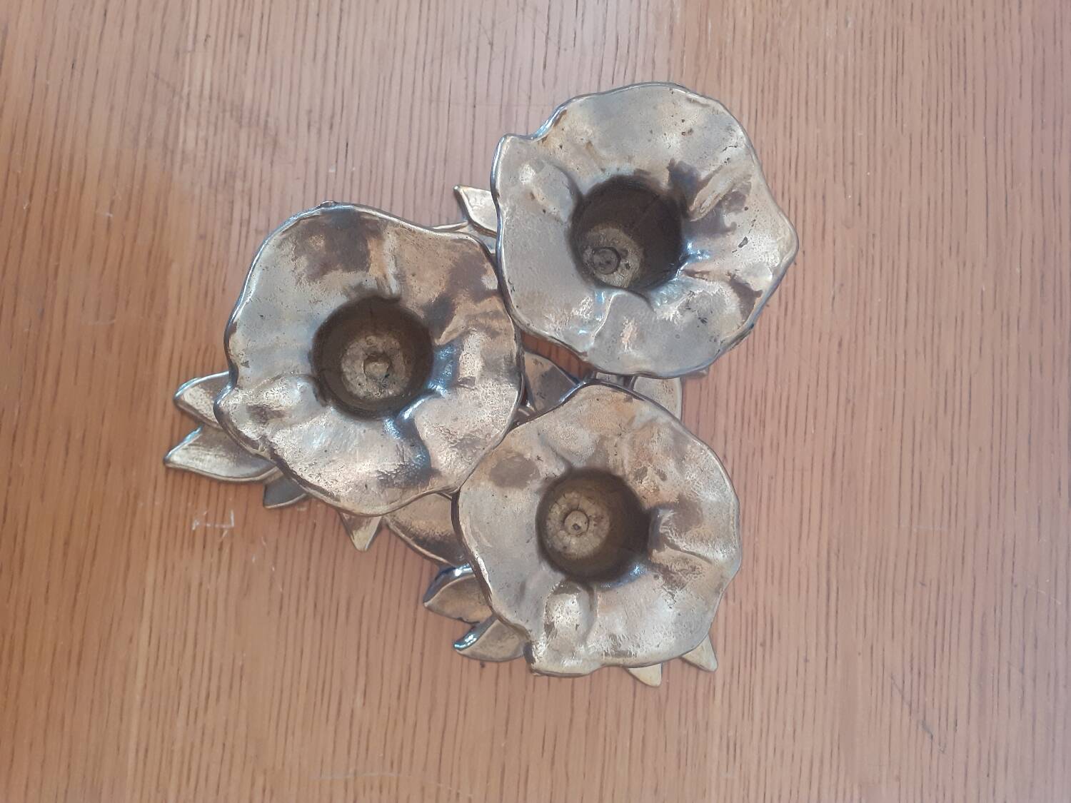 Brass flower candle holder